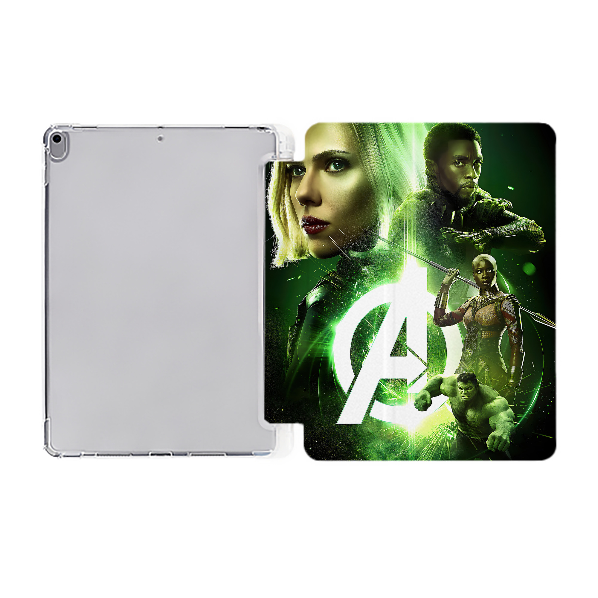 （画像用） アベンジャーズ The Avengers IPad ケース ペン収納付き 三つ折りスタンド PUレザー×シリコン 対応機種9.5/10.5/10.9インチ